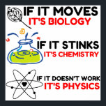 Science BIOLOGY CHEMISTRY PHYSICS Poster<br><div class="desc">chemistry,  gift,  biology,  student,  idea,  physicist,  quote,  teacher,  geek,  physics,  nerd,  saying,  funny</div>