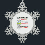 Science BIOLOGY CHEMISTRY PHYSICS Snowflake Pewter Christmas Ornament<br><div class="desc">Cool,  Comic,  Love,  Funny,  Coupes,  Vintage sports,  Retro,  Cute,  Christmas,  Nerd,   humour,  Geek,  Hipster,  Science</div>