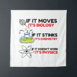 Science BIOLOGY CHEMISTRY PHYSICS Tapestry<br><div class="desc">Funny, cool, awesome, animals, nerd, geek, vintage, retro, sayings, gift idea, couple, love, sports</div>
