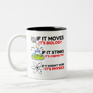 Science BIOLOGY CHEMISTRY PHYSICS Two-Tone Coffee Mug