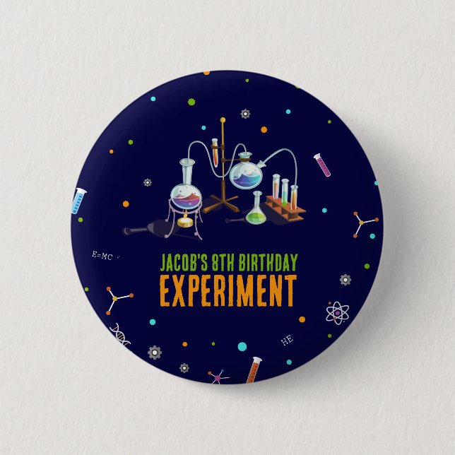 Science Birthday 2 Inch Round Button (Front)