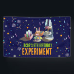 Science Birthday Banner<br><div class="desc">Transform your dining experience with our captivating science-themed banner! Immerse yourself in the world of chemistry with a mesmerizing chemistry set design on a deep navy background. The addition of neon colours creates a vibrant and stylish touch, making this banner a perfect choice for those who adore science and want...</div>
