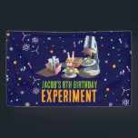 Science Birthday Banner<br><div class="desc">Transform your dining experience with our captivating science-themed banner! Immerse yourself in the world of chemistry with a mesmerizing chemistry set design on a deep navy background. The addition of neon colours creates a vibrant and stylish touch, making this banner a perfect choice for those who adore science and want...</div>