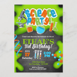 Science Birthday Invitation for Science Party