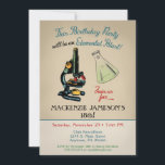 Science Birthday Invitation Microscope<br><div class="desc">This colourful science birthday party invitation features a vintage microscope on a shabby neutral background. The perfect smart invite for teen,  tweens,  20th 21st 30th 35th 40th 45th 50th 55th 60th 65th 70th 75th 80th 85th 90th and any age!</div>