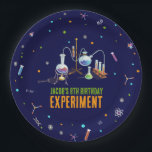 Science Birthday Invitations Paper Plate<br><div class="desc">Elevate the science-themed party atmosphere with our Chemistry Set Kids Birthday plates! These vibrant plates feature a captivating design of a chemistry set with neon-coloured accents, perfectly complementing your science-themed celebration. Let your little scientists enjoy their snacks and treats while immersing themselves in the world of discovery. Add a touch...</div>
