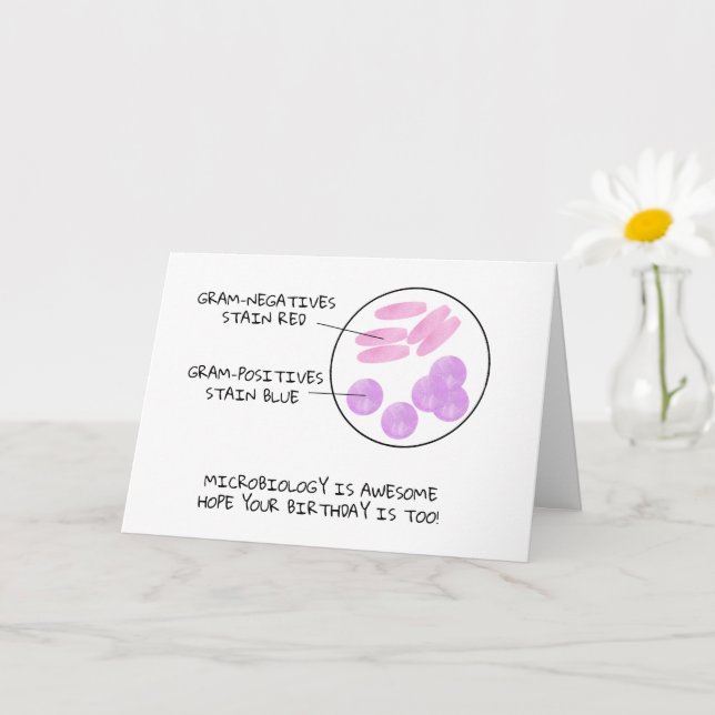 Science Birthday Microbiology Gram Stain Poem Lab Card (Small Plant)