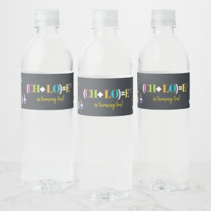 Science Birthday Party Girl Favour Water Bottle Label