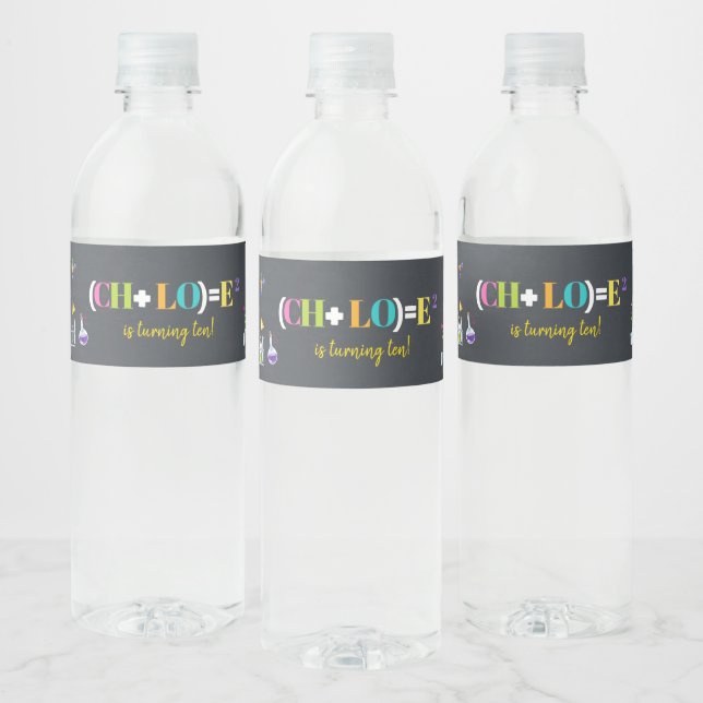 Science Birthday Party Girl Favour Water Bottle Label (Bottles)
