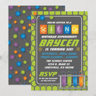 Science Birthday Party Invitation