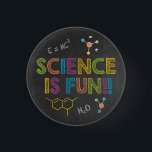 Science Birthday Party | Science is Fun 1 Inch Round Button<br><div class="desc">Science Birthday Party | Science is Fun Button - Put on your lab coat and get ready for explosive fun! It's the perfect decorative touch for your science party. No need for tests or experiments, this button passes them all with flying colours. This funky button is part of our science...</div>