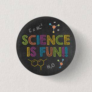 Science Birthday Party   Science is Fun 1 Inch Round Button