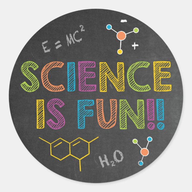 Science Birthday Party | Science is Fun Classic Round Sticker (Front)