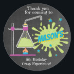 Science Birthday Party | Science is Fun Classic Round Sticker<br><div class="desc">Science Birthday Party | Science is Fun Sticker - Put on your lab coat and be ready for explosive fun! It's the perfect touch for your science party. No need for tests or experiments, this awesome sticker passes them all with flying colours. This sticker is part of our science birthday...</div>