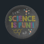 Science Birthday Party | Science is Fun Paper Plate<br><div class="desc">Science Birthday Party | Science is Fun Paper Plate - Put on your lab coat and get ready for explosive fun! The perfect touch for your table at your science party is right here. No need for tests or experiments we've got you covered. This paper plate is part of our...</div>