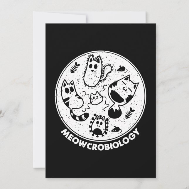 Science Cat Meowcro biology Holiday Card (Front)