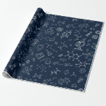 Science / Chemistry Blue Drawing Pattern Wrapping Paper<br><div class="desc">This wrapping paper makes any gift special and unique. Use this wrapping paper for a science fair background,  for crafts and of course,  wrapping any holiday or birthday gift!</div>