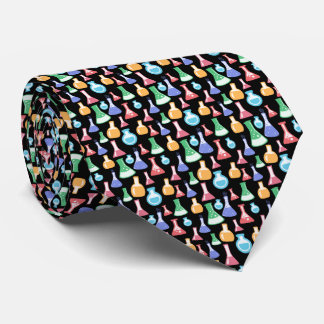 Science Chemistry Colourful Pattern Teacher Black  Tie