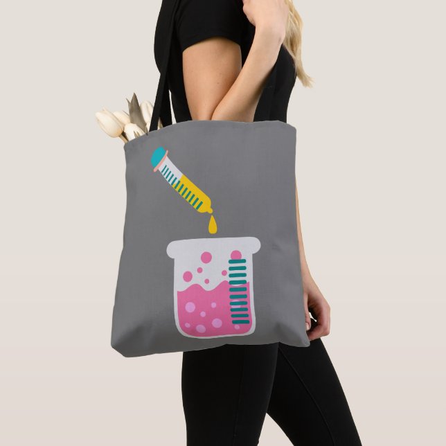 Science chemistry cute science equipment tote bag (Close Up)