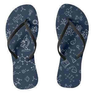 Science / Chemistry Doodle Pattern Flip Flops