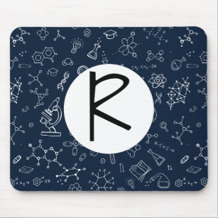 Science / Chemistry Doodle Pattern Monogram Mouse Pad