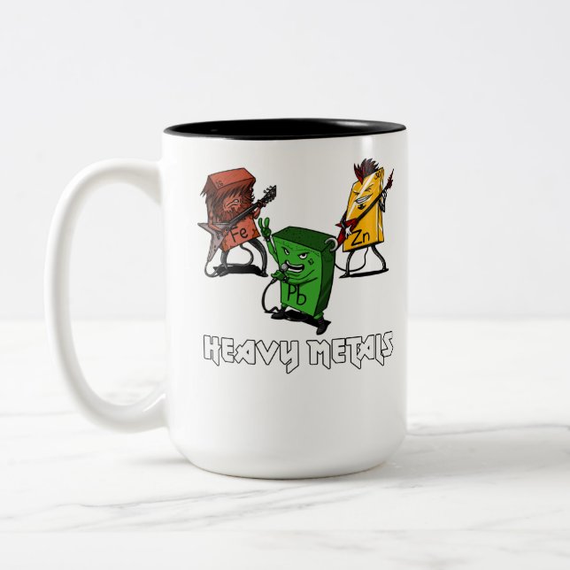 Science Chemistry Heavy Metals Nerd Geek Two-Tone Coffee Mug (Left)