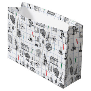 Science Chemistry Scientist Pattern  Large Gift Bag