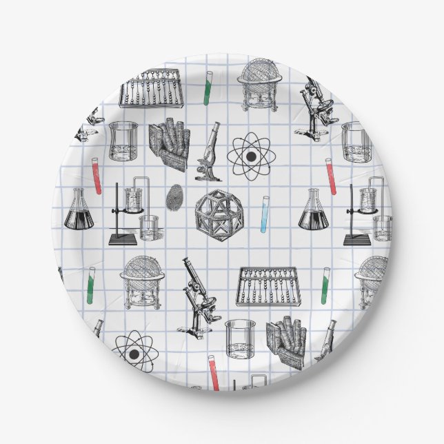 Science Chemistry Scientist Pattern   Paper Plate (Front)