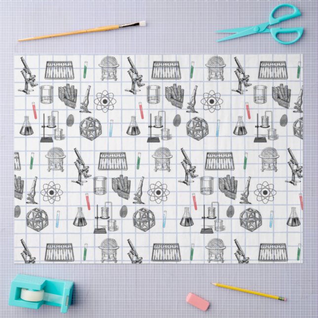 Science Chemistry Scientist Pattern  Tissue Paper (Craft)