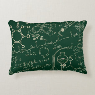 Science, chemistry, vintage laboratory pattern accent pillow