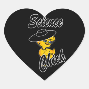 Science Chick #4 Heart Sticker