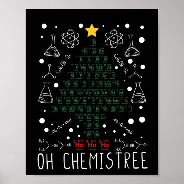 Science Christmas Tree Chemistry Funny Chemist Poster (Front)