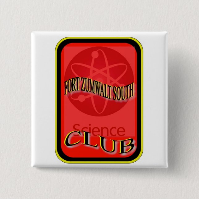 Science Club! 2 Inch Square Button (Front)