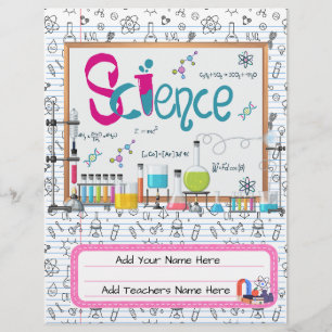 Science Custom Binder Cover Editable Design Flyer