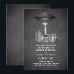 Science Degree Graduation Party Invitation<br><div class="desc">Black chalkboard Science Degree College Graduation Invitation.</div>