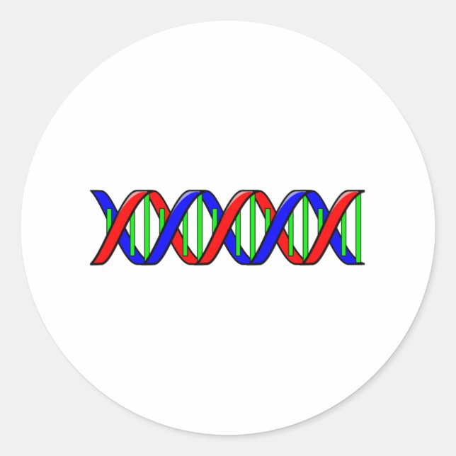 Science DNA Strand Classic Round Sticker (Front)