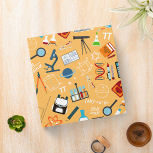 Science Doodle Pattern, Student School Supplies Binder