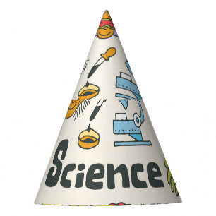 Science Doodles: Hand-Drawn School Set. Party Hat