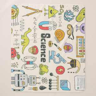 Science Doodles: Hand-Drawn School Set. Sherpa Blanket