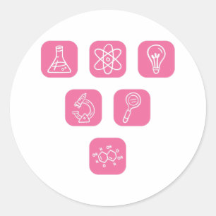 Science Elements Items Classic Round Sticker