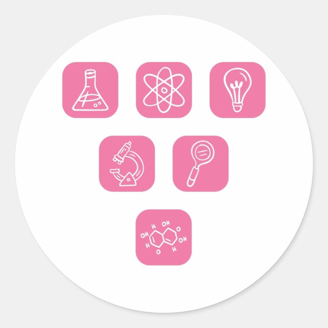 Science Elements Items Classic Round Sticker (Front)