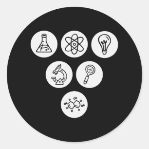 Science Elements Items Classic Round Sticker
