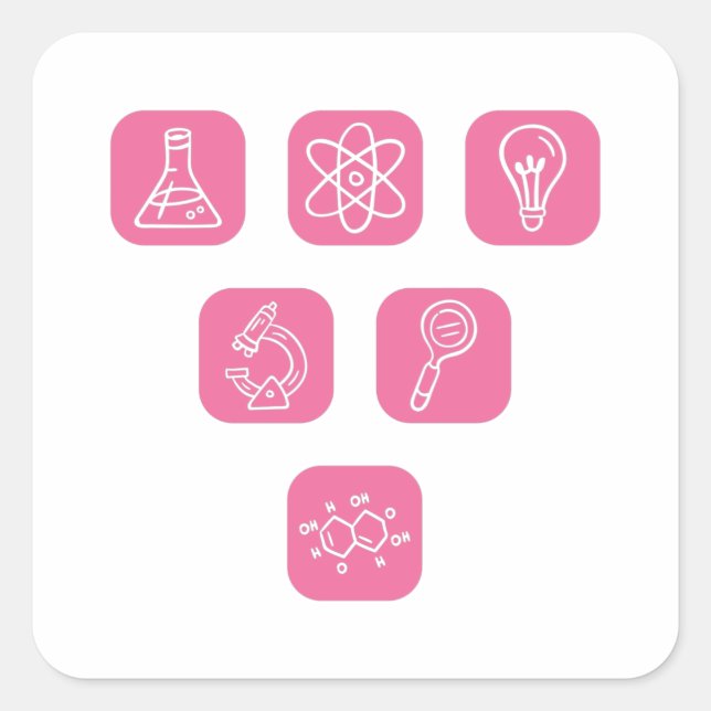 Science Elements Items Square Sticker (Front)