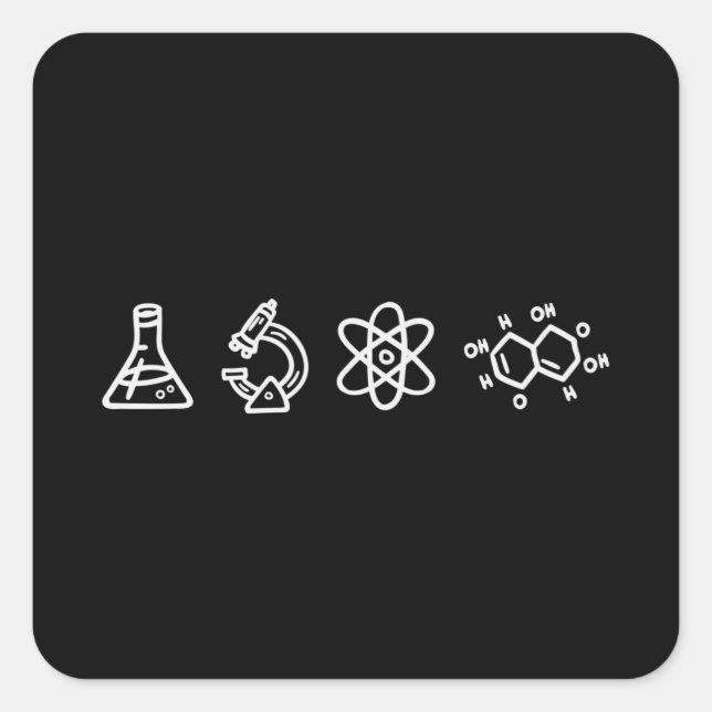 Science Elements Square Sticker (Front)