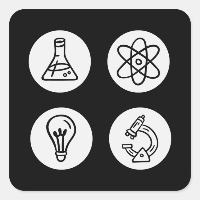 Science Elements Square Sticker (Front)