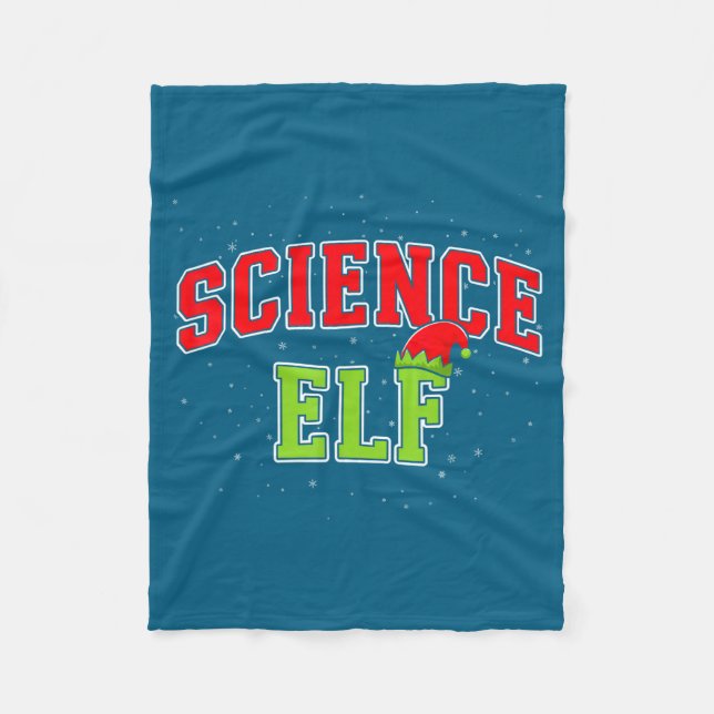 Science Elf Christmas Family Matching Group Xmas S Fleece Blanket (Front)