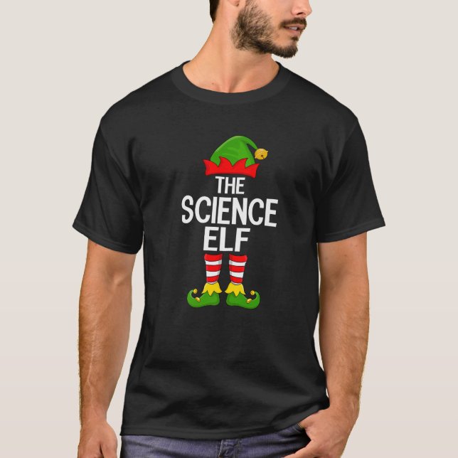 Science Elf Xmas Matching Family Elf Squad Christm T-Shirt (Front)