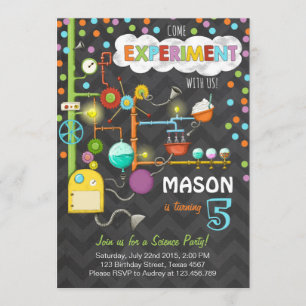 Science Experiment Anniversaire Fête Invitation