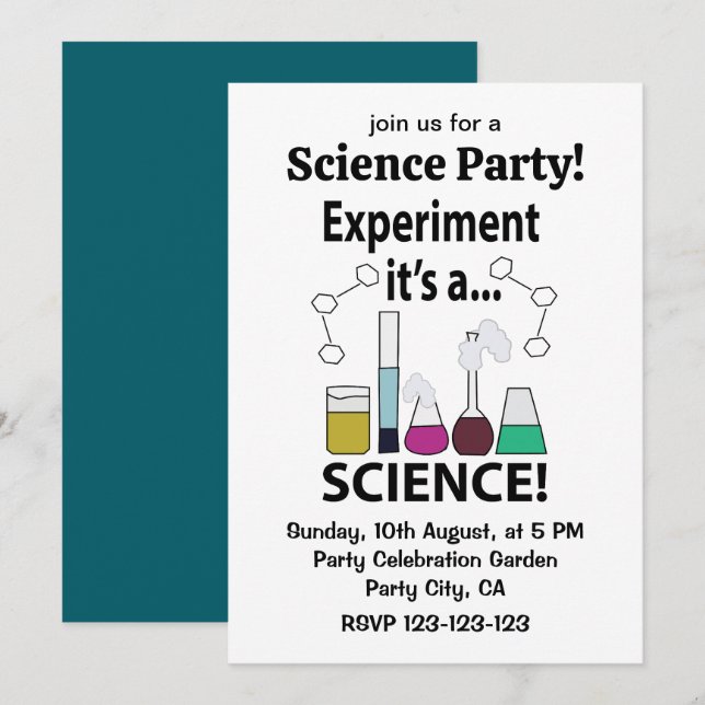 Science Experiment It's a Science Invitation (Front/Back)