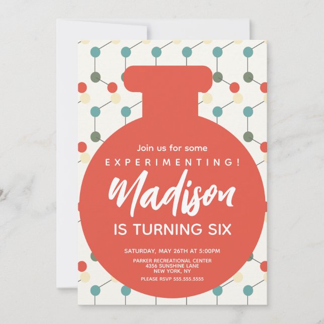 Science FAIR Laboratory Chemistry Birthday Party  Invitation (Front)